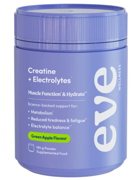 Eve Creatine + Electrolytes Green Apple 185g Powder